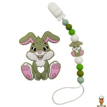 Мамалюк - Силіконовий прорізувач намисто зайчик зелений Bambi Bambi RT2-WD210921-GREEN