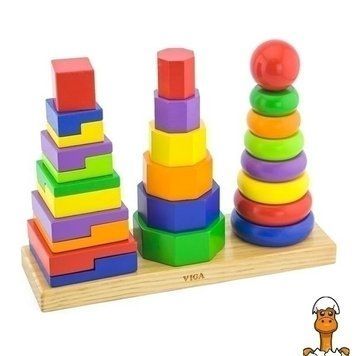 Мамалюк - Набор деревянных пирамидок Viga Toys Три фигуры (50567) Viga Toys A4-50567