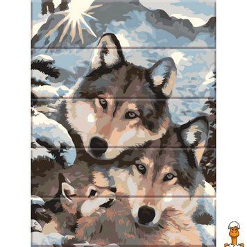 Мамалюк - Картина за номерами по дереву Вовки ASW013 30х40 см Art Story Art Story RT2-ASW013