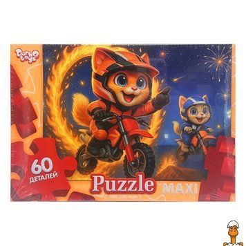 Мамалюк - Пазл дитячий максі Котики байкери 60 елементів Danko Toys Danko Toys RT2-MX60-12-11