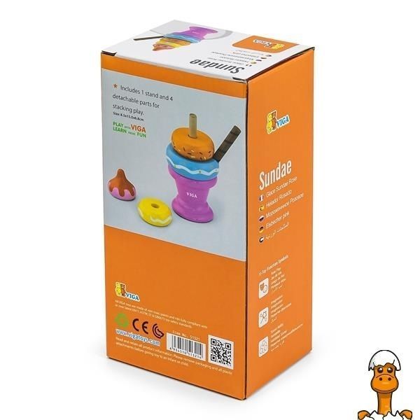 Мамалюк - Дерев'яна пірамідка Viga Toys Морозиво рожевий (51321) Viga Toys A4-51321