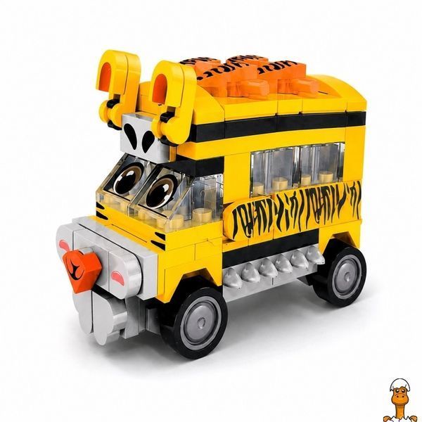 Мамалюк - Детский конструктор Tiger Bus BB121E-D серии Animal Bus 113 деталей Bambi Bambi RT2-BB121E-D