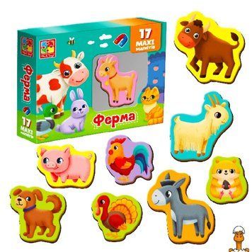 Мамалюк - Детский набор магнитов MAXI Ферма 17 штук Vladi Toys Vladi Toys RT2-VT3106-24