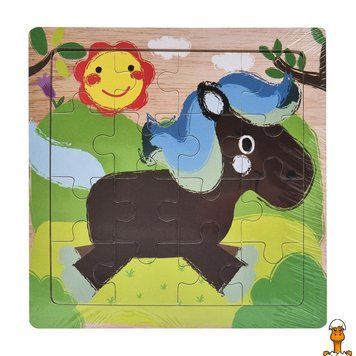 Мамалюк - Дерев'яний пазл-вкладиш Конячка 16 деталей Bambi Bambi RT2-73260-10
