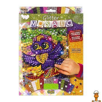 Мамалюк - Дитяча блискуча мозаїка Glitter Mosaic Owl Danko Toys Danko Toys RT2-БМ-03-04