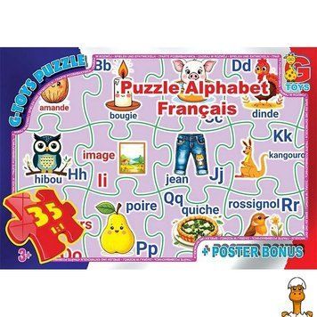 Мамалюк - Дитячий пазл Французька Абетка постер 35 елементів G-Toys G-Toys RT2-ABC04