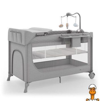 Мамалюк - Кровать-манеж с пеленатором Kinderkraft Leody Up Grey (KCLEODUPGRY00AC) Kinderkraft A4-KCLEODUPGRY00AC