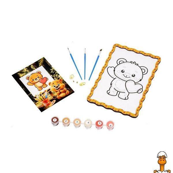 Мамалюк - Набір для розпису по дереву Ведмедик формат А5 PuzzleOK PuzzleOK RT2-PUZ-22982