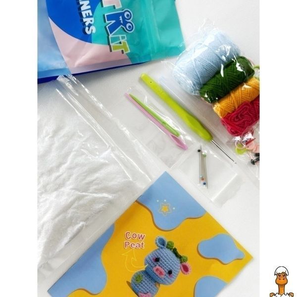 Мамалюк - Набор для вязания игрушки крючком Синяя корова наполнитель игла для сшивания Brushme Brushme RT2-NBV6