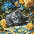 Алмазная мозаика котенок голубоглазый 40х40 см Идейка