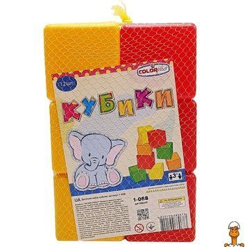 Мамалюк - Дитячі пластикові кубики 12 штук 4 кольори Colorplast Colorplast RT2-1-068