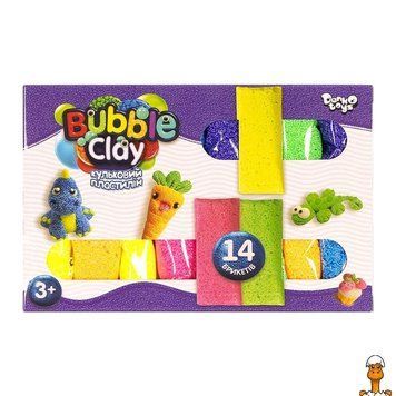 Мамалюк - Комплект для творчества с пластилином Bubble Clay 14 брикетов Danko Toys Danko Toys RT2-BBC-05-01U