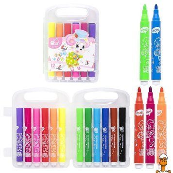 Мамалюк - Набор фломастеров Water color pen 229-12(Pink) 12 цветов в пластиковом боксе Bambi Bambi RT2-229-12-PINK