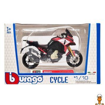 Мамалюк - Дитяча модель мотоцикла DUCATI Multistrada V4 1:18 Bburago Bburago RT2-18-51030-21