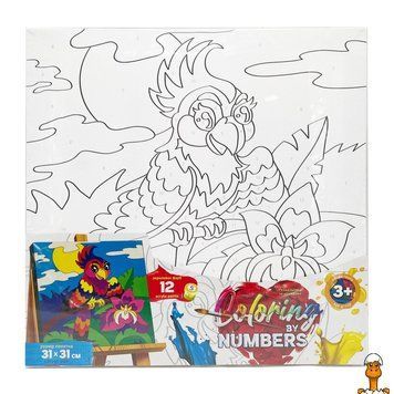 Мамалюк - Картина за номерами для дітей Щасливий Папуга 31х31 см Danko Toys Danko Toys RT2-CBN-01-09