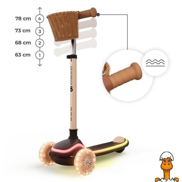 Мамалюк - Самокат 2-в-1 Kinderkraft Raket Up Beige (KRRAUP00BEG0000) Kinderkraft A4-KRRAUP00BEG0000