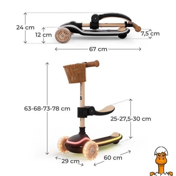 Мамалюк - Самокат 2-в-1 Kinderkraft Raket Up Beige (KRRAUP00BEG0000) Kinderkraft A4-KRRAUP00BEG0000