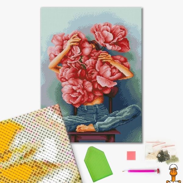 Мамалюк - Алмазна мозаїка Півонії в обіймах 40х50 см Brushme Brushme RT2-DBS1073