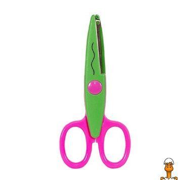 Мамалюк - Дитячі ножиці з фігурним лезом зелено-рожеві Bambi Bambi RT2-80685-GREEN-PINK