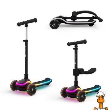 Мамалюк - Самокат 2-в-1 Kinderkraft Raket Up Black (KRRAUP00BLK0000) Kinderkraft A4-KRRAUP00BLK0000