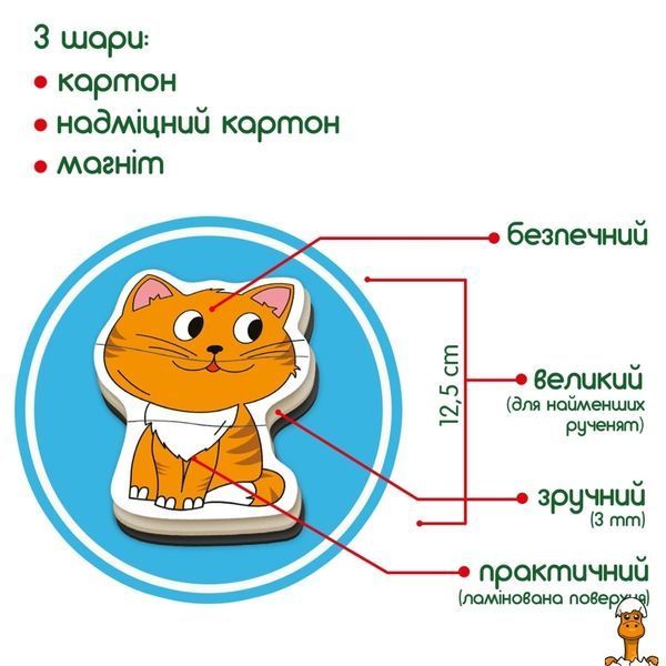 Мамалюк - Дитячий набір магнітів 6 звіряток Magdum Magdum RT2-ML4031-34-EN