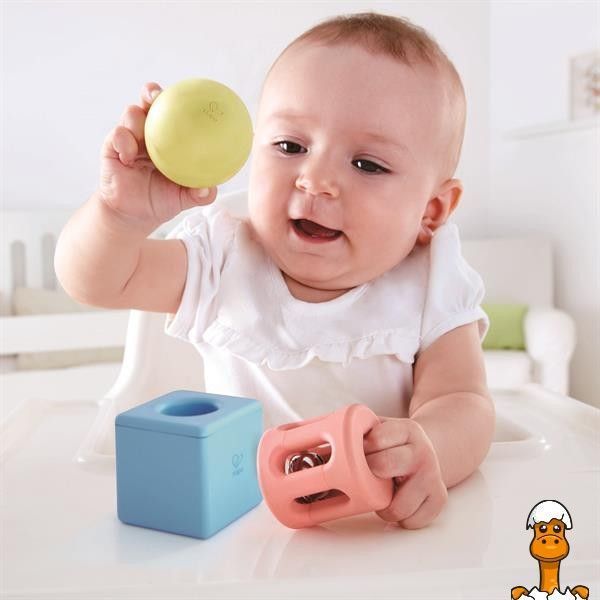 Мамалюк - Набор погремушек Hape Геометрические фигуры 3 в 1 (E0454) Hape A4-E0454