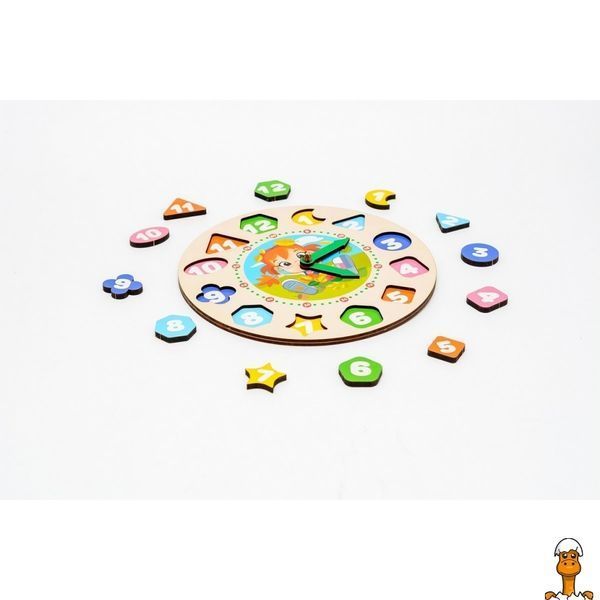 Мамалюк - Дерев'яний сортер годинник для дівчаток PuzzleOK PuzzleOK RT2-PUZ-22934