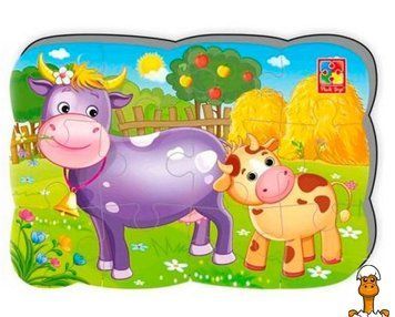 Мамалюк - Дитячі магнітні пазли Корова і теля А5 12 елементів Vladi Toys Vladi Toys RT2-VT3205-74