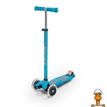Мамалюк - Триколісний самокат Micro Maxi Deluxe LED аква (MMD078) Micro A4-MMD078