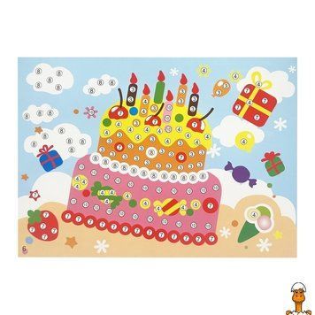 Мамалюк - Детская мозаика по номерам Праздничный торт 5 цветов Bambi Bambi RT2-13-126-20