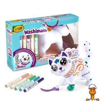 Мамалюк - Набір для творчості Crayola Washimals Котик-велетень з фломастерами 5 шт. (74-7518) Crayola A4-74-7518