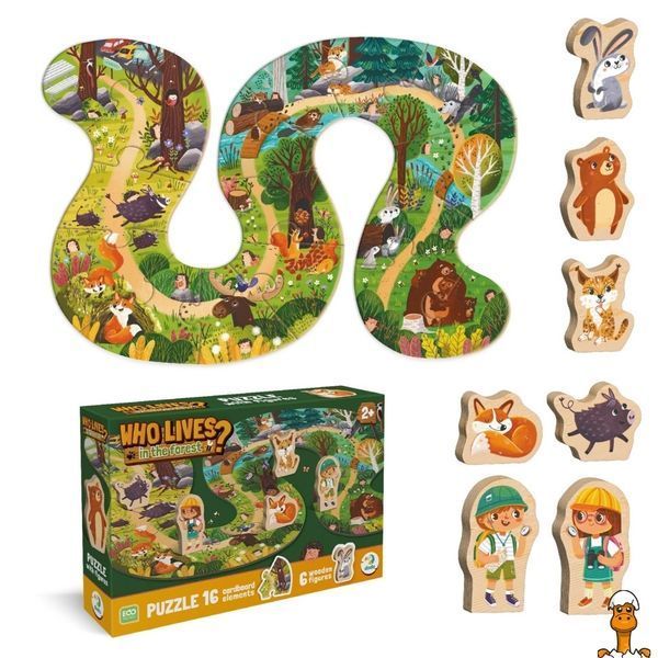 Мамалюк - Пазл дитячий дерев'яний Хто живе в лісі 16 елементів DoDo Toys DoDo Toys RT2-300608