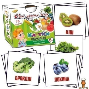 Мамалюк - Детские обучающие карточки фрукты овощи ягоды на украинском языке Мастер Мастер RT2-MKD0014