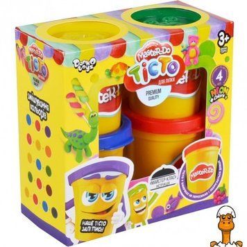 Мамалюк - Тісто для ліплення дитяче 4 баночки Danko Toys Danko Toys RT2-TMDB-01-03U