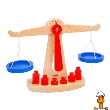 Мамалюк - Дерев'яні навчальні ваги Viga Toys з гирями (50660) Viga Toys A4-50660