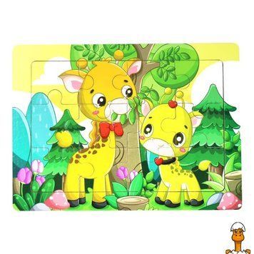 Мамалюк - Дерев'яний дитячий пазл-вкладиш Жирафи 12 елементів Bambi Bambi RT2-MD-1343-7