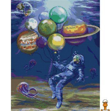Мамалюк - Алмазна мозаїка Астронавт у морі 40x50 см Brushme Brushme RT2-DBS1127