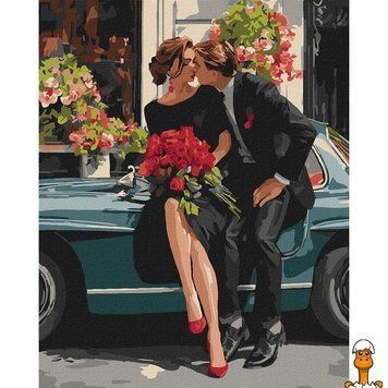 Мамалюк - Картина по номерам Романтическая пара у авто &copy;art_selena_ua KHO8703 40х50 см Идейка идейка RT2-KHO8703