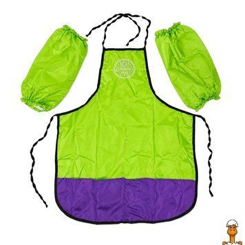 Мамалюк - Фартух для творчості з нарукавниками ТЕ12161(Green) в чохлі з малюнком зріст 128 см ТЕТРАДА ТЕТРАДА RT2-ТЕ12161-GREEN