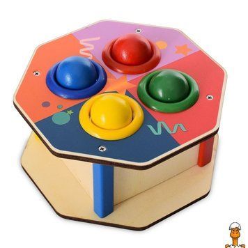 Мамалюк - Деревянная игрушка стучалка с молотком шестигранник Limo Toy Limo Toy RT2-MD-1682F