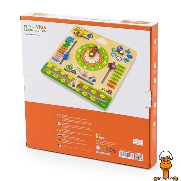 Мамалюк - Деревянный календарь Viga Toys с часами англ. язык (44538) Viga Toys A4-44538