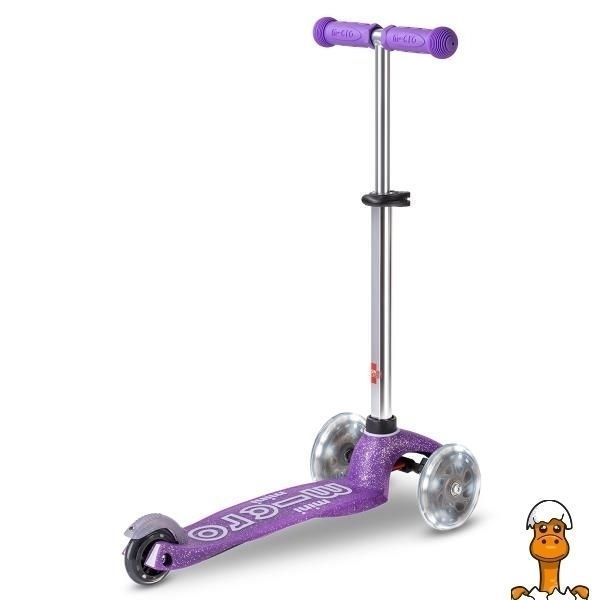 Мамалюк - Триколісний самокат Micro Mini Deluxe Fairy Glitter LED фіолетовий (MMD207) Micro A4-MMD207