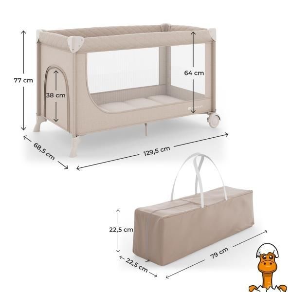 Мамалюк - Кровать-манеж Kinderkraft Leody UP Beige (KCLEODUPBEG0000) Kinderkraft A4-KCLEODUPBEG0000