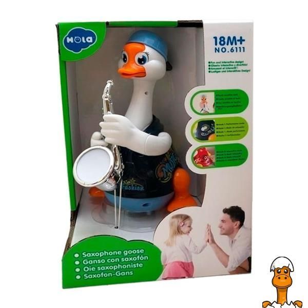 Мамалюк - Музична іграшка Hola Toys Гусак-саксофоніст синий (6111-blue) Hola Toys A4-6111-BLUE