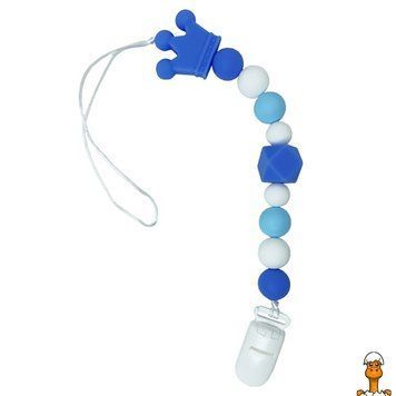 Мамалюк - Силіконовий ланцюжок для пустушки Корона Mega Zayka Mega Zayka RT2-MGZ-0511-BLUE