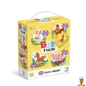 Мамалюк - Детский пазл 4 в 1 сельские животные DoDo Toys DoDo Toys RT2-300686
