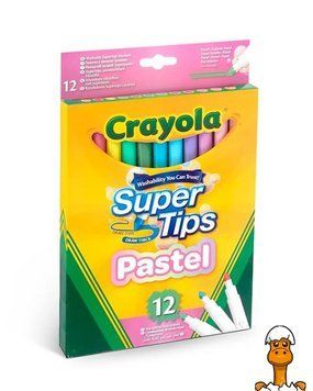 Мамалюк - Набір фломастерів Crayola Pastel Supertips Washable пастельні 12 кольорів (58-7515) Crayola A4-58-7515