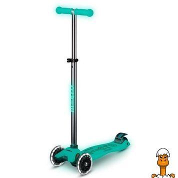 Мамалюк - Триколісний самокат Micro Maxi Deluxe Glow LED світний бірюзовий (MMD365) Micro A4-MMD365