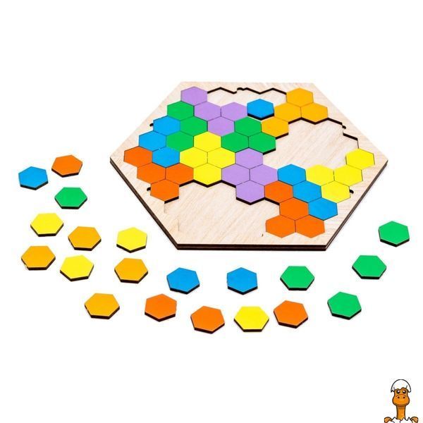 Мамалюк - Настільна розвивальна гра-пазл шестикутник 20 елементів PuzzleOK PuzzleOK RT2-АРТ-22079