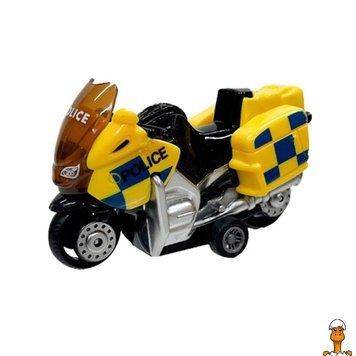 Мамалюк - Дитячий іграшковий мотоцикл Police 1:64 жовтий з безпечних матеріалів АвтоПром автопром RT2-AP7442-YELLOW